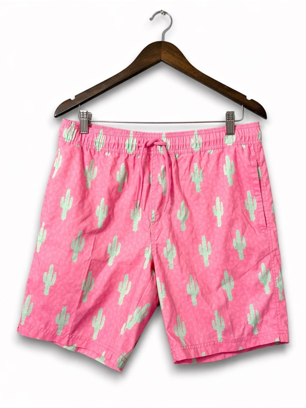 CYA Pink Cactus Swim Trunks Medium Tropical Summer Shorts
